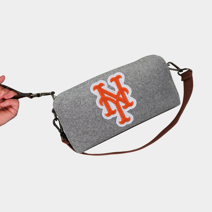 New York Mets "NY" Grey Wool Locker Room Bag