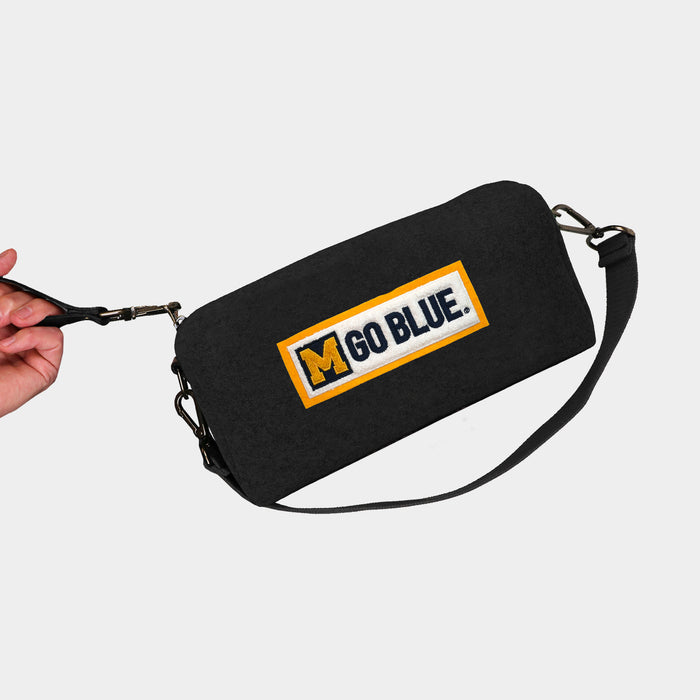 Michigan Wolverines Vault "Go Blue" Black Wool Locker Room Bag