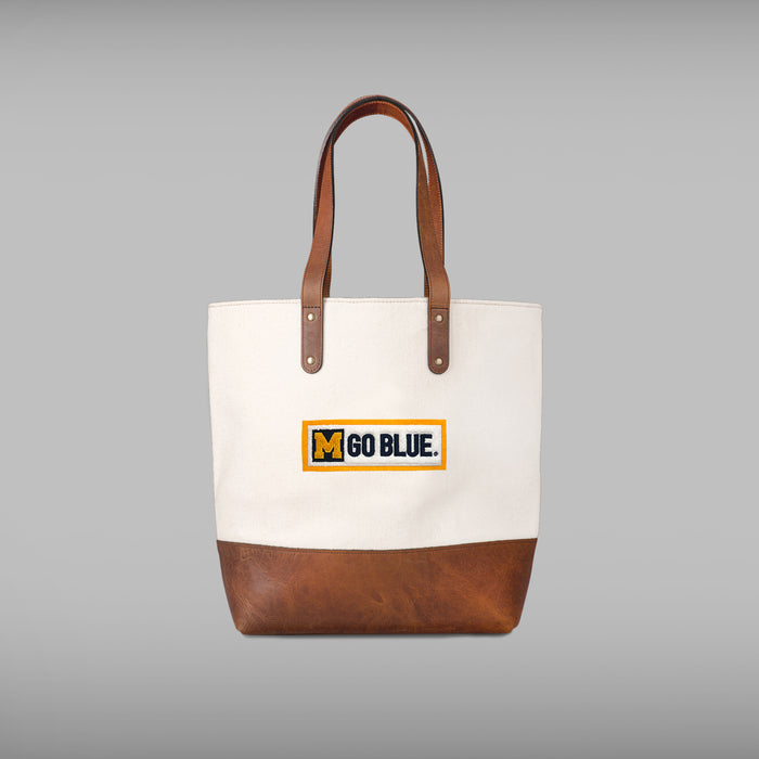 Michigan Wolverines Vault "Go Blue" Cream Tote Bag