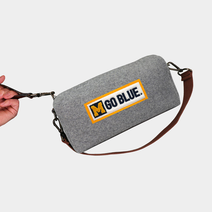 Michigan Wolverines Vault "Go Blue" Grey Wool Locker Room Bag