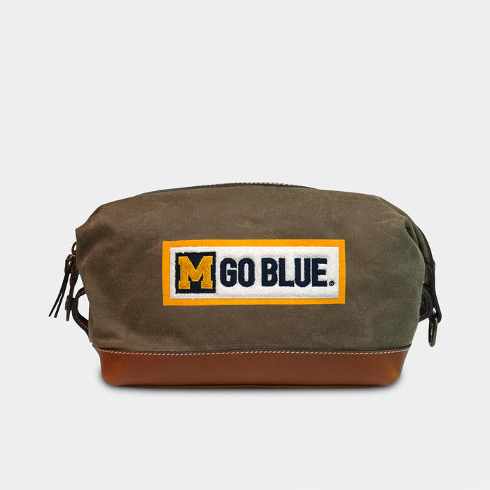Michigan Wolverines Vault "Go Blue" Pro Waxed Canvas Dopp Kit