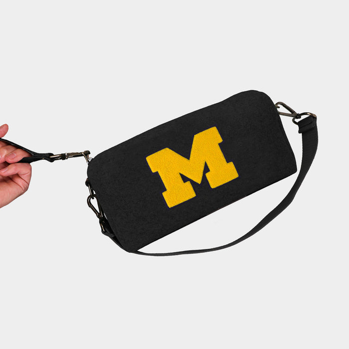 Michigan Wolverines "M" Black Wool Locker Room Bag