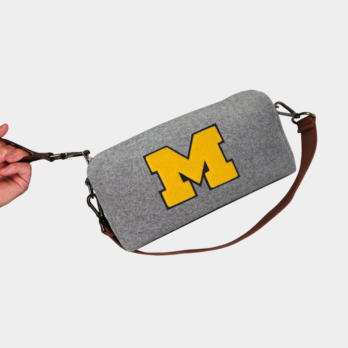 Michigan Wolverines "M" Grey Wool Locker Room Bag