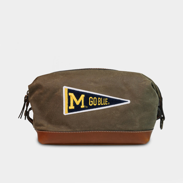 Michigan Wolverines Vault "Pennant" Pro Waxed Canvas Dopp Kit