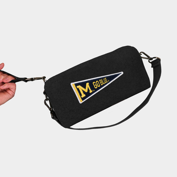 Michigan Wolverines Vault "Pennant" Black Wool Locker Room Bag