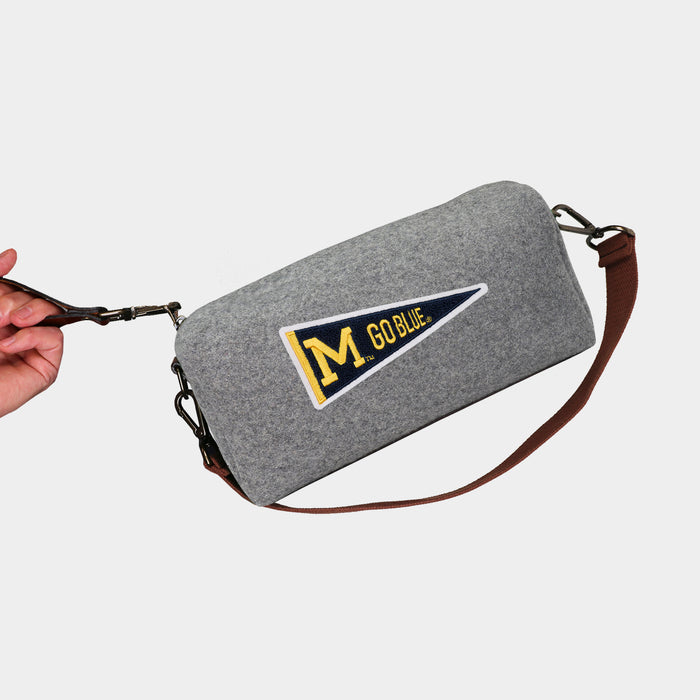 Michigan Wolverines Vault "Pennant" Grey Wool Locker Room Bag