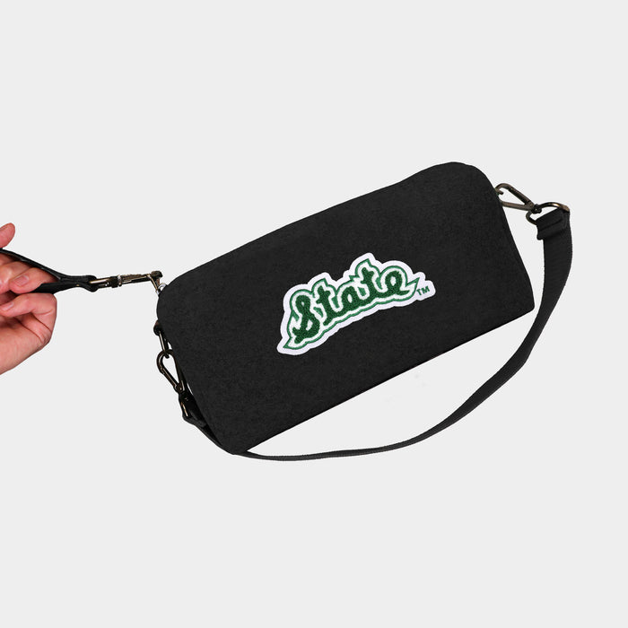 Michigan State Spartans Vintage Script Black Wool Locker Room Bag