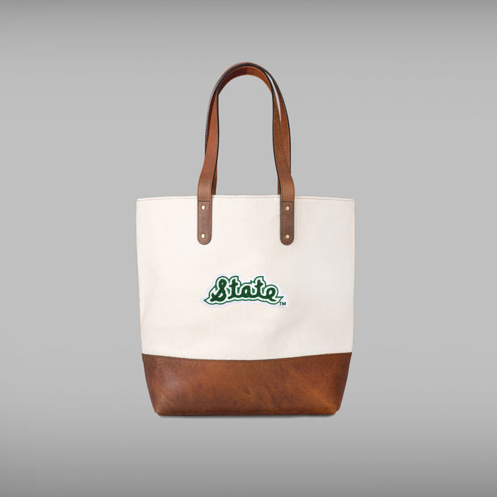 Michigan State Spartans Vault "State" Cream Tote Bag