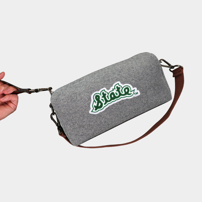 Michigan State Spartans Vintage Script Grey Wool Locker Room Bag