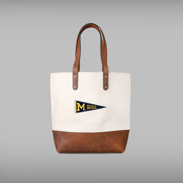 Michigan Wolverines Vault "Pennant" Cream Tote Bag