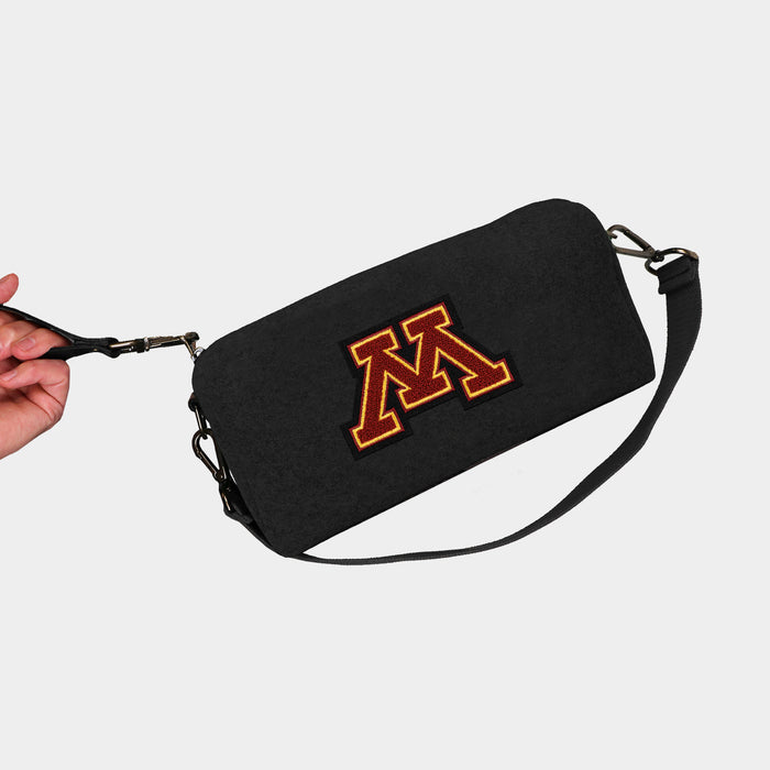 Minnesota Golden Gophers Maroon "M" Black Wool Locker Room Bag