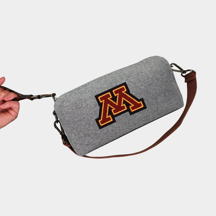 Minnesota Golden Gophers Maroon "M" Grey Wool Locker Room Bag