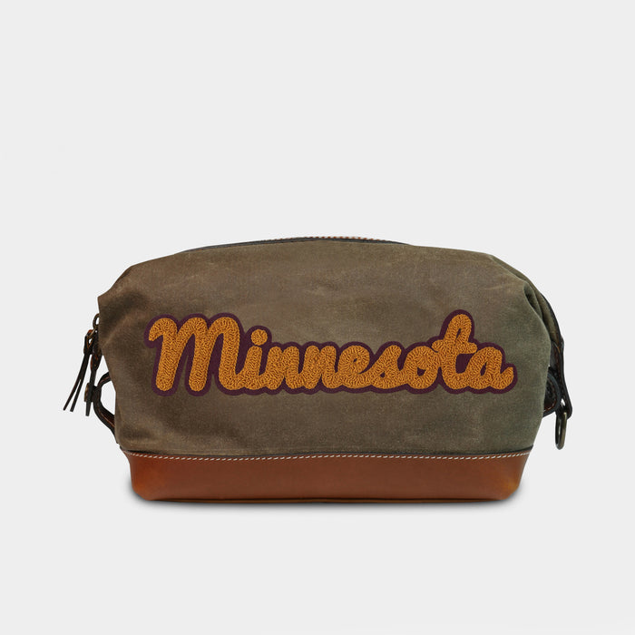 Minnesota Golden Gophers Script Pro Waxed Canvas Dopp Kit