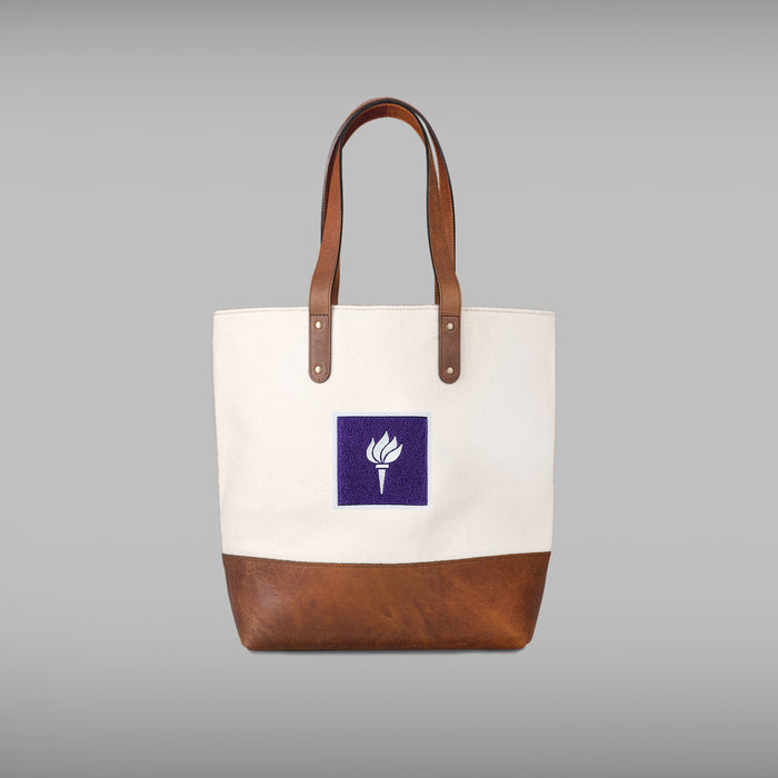 NYU Violets Torch Cream Tote Bag