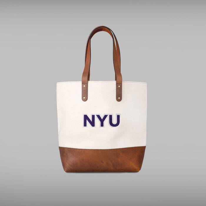 NYU Violets Cream Tote Bag