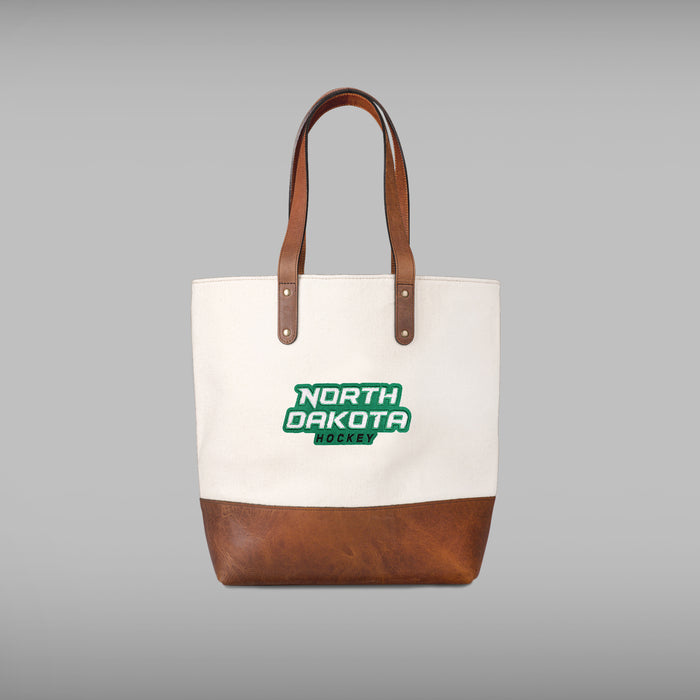 North Dakota Fighting Hawks "Hockey" Cream Tote Bag