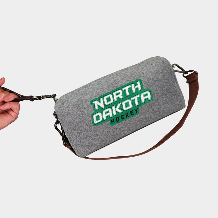 North Dakota Fighting Hawks "Hockey"Grey Wool Locker Room Bag