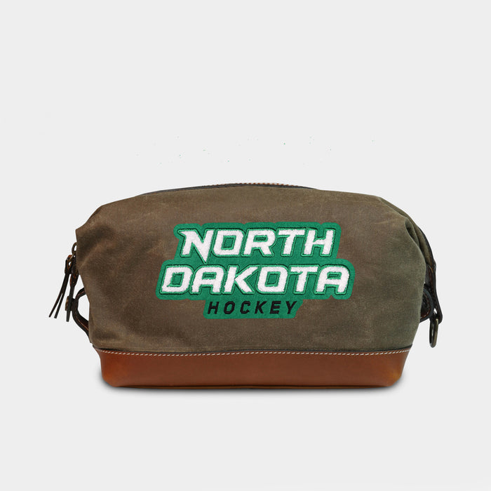 North Dakota Fighting Hawks "Hockey" Pro Waxed Canvas Dopp Kit