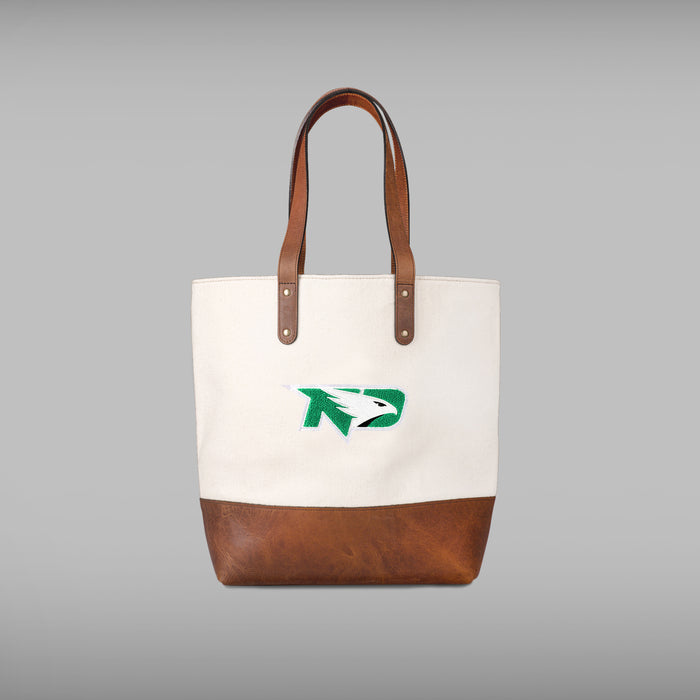North Dakota Fighting Hawks Cream Tote Bag