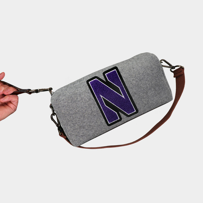 Northwestern Wildcats Grey Wool Locker Room Bag