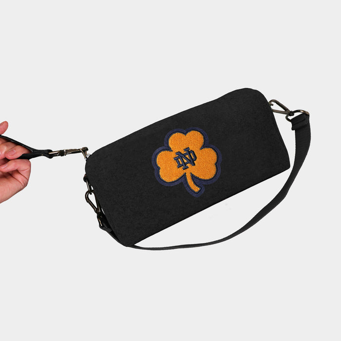 Notre Dame Fighting Irish Gold "Shamrock" Black Wool Locker Room Bag