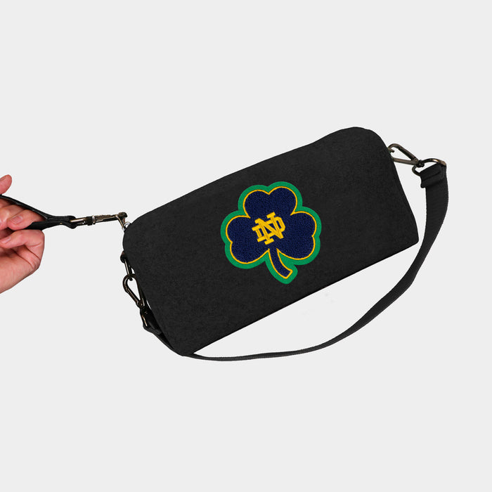 Notre Dame Fighting Irish "Shamrock" Black Wool Locker Room Bag