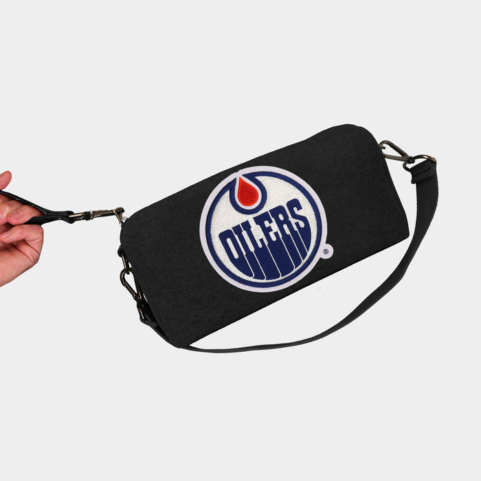 Edmonton Oilers Black Wool Locker Room Bag