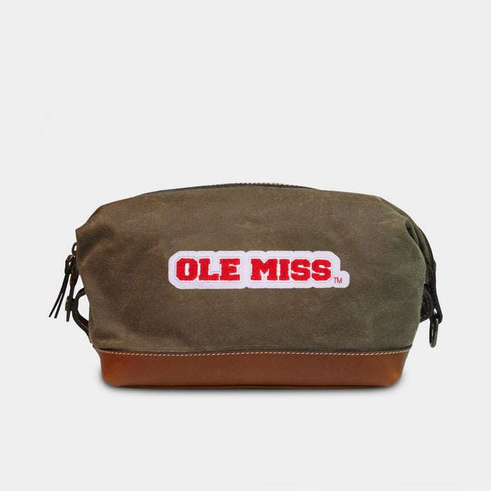 Ole Miss Rebels Block Wordmark Pro Waxed Canvas Dopp Kit
