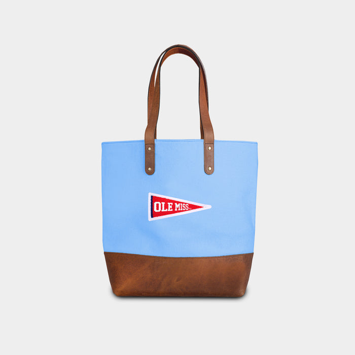 Ole Miss Rebels Vault "Pennant" Carolina Blue Tote Bag