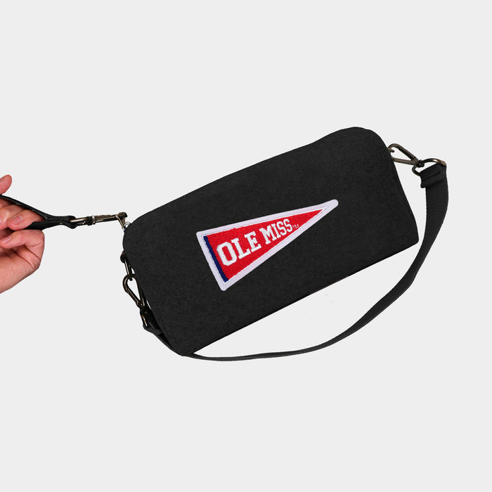 Ole Miss Rebels Vault "Pennant" Black Wool Locker Room Bag