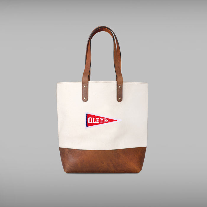 Ole Miss Rebels Vault "Pennant" Cream Tote Bag