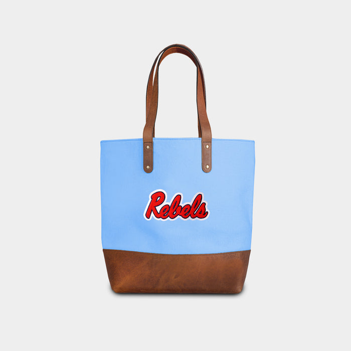 Ole Miss Rebels "Rebels" Carolina Blue Tote Bag