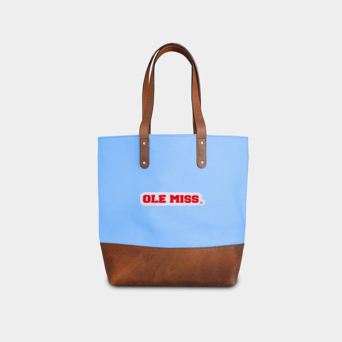 Ole Miss Rebels Vintage Block Carolina Blue Tote Bag