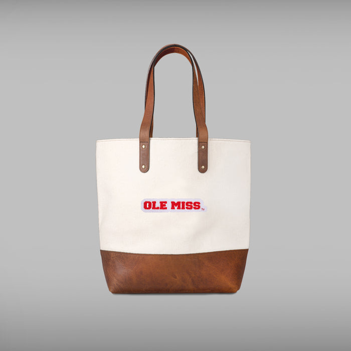 Ole Miss Rebels Vault Block Cream Tote Bag