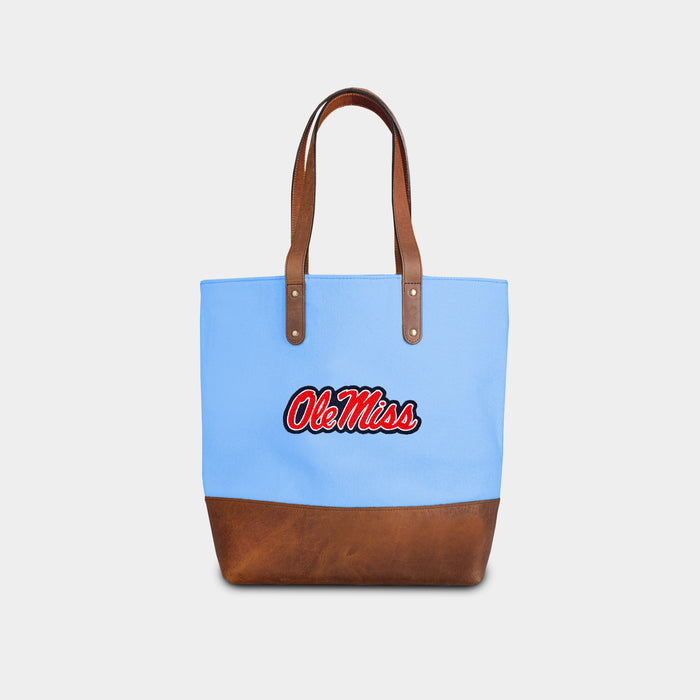 Ole Miss Rebels "Ole Miss" Carolina Blue Tote Bag