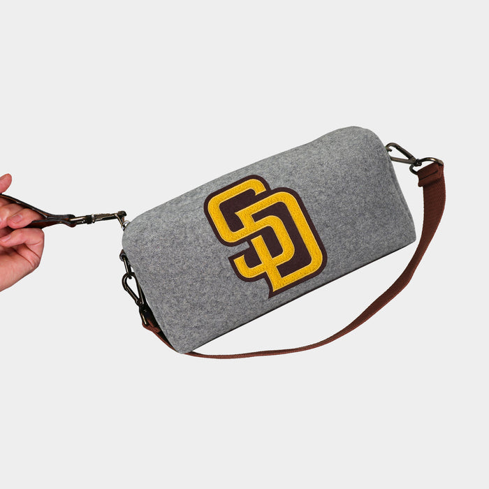 San Diego Padres Yellow "SD" Grey Wool Locker Room Bag