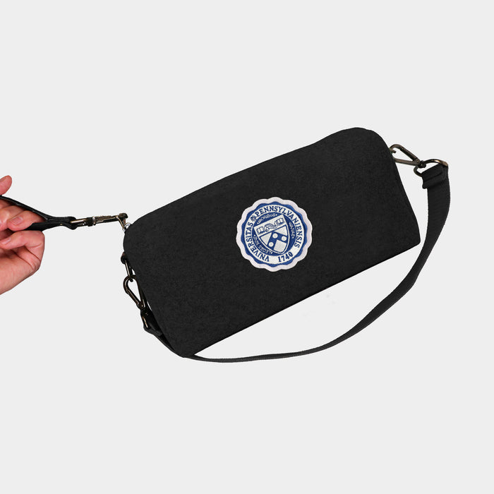 Penn Quakers "Seal" Black Wool Locker Room Bag