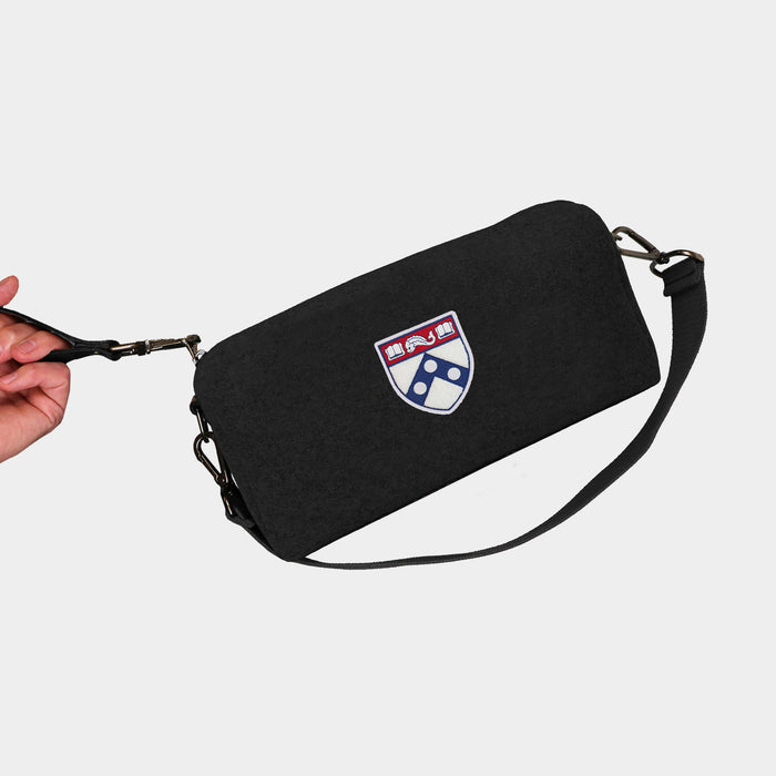 Penn Quakers "Shield" Black Wool Locker Room Bag