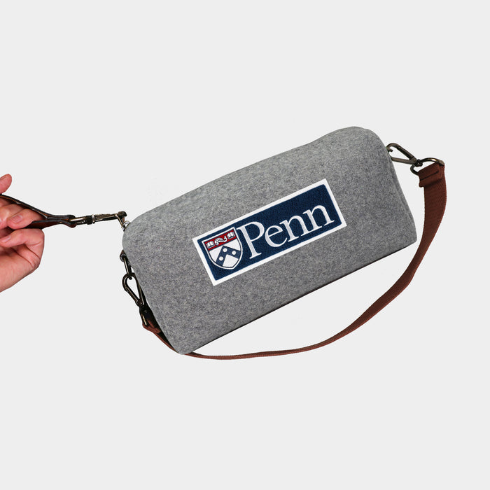 Penn Quakers Grey Wool Locker Room Bag