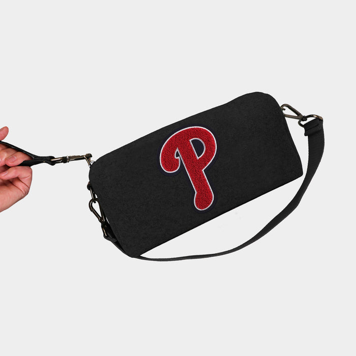 Philadelphia Phillies "P" Black Wool Locker Room Bag