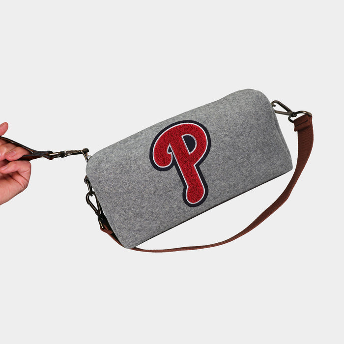 Philadelphia Phillies "P" Grey Wool Locker Room Bag