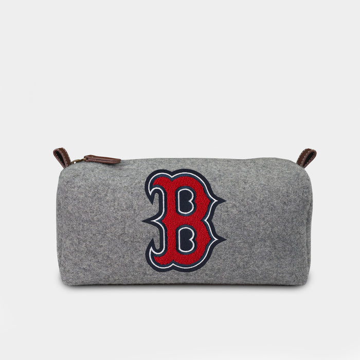 Boston Red Sox "B" Grey Wool Dopp Kit
