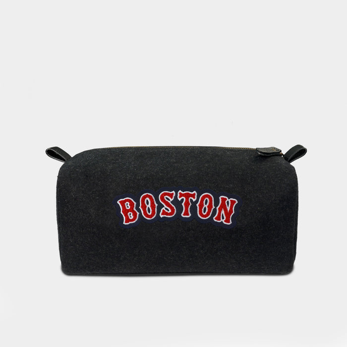Boston Red Sox "Boston" Black Wool Dopp Kit