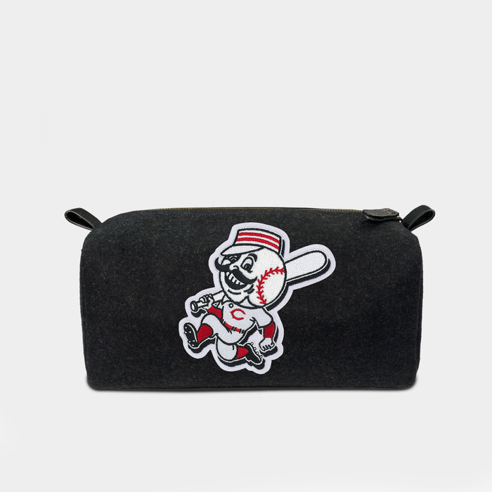 Cincinnati Reds "MR. Red Legs" Black Wool Dopp Kit