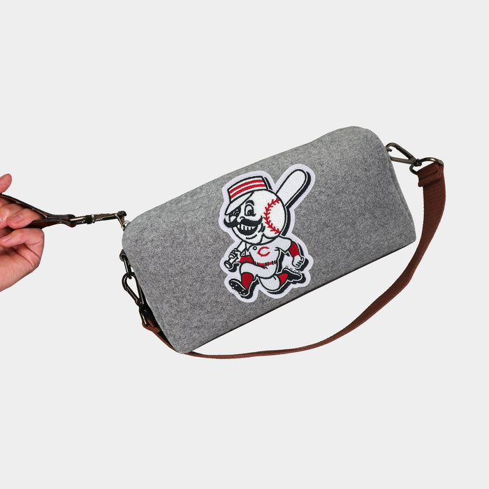 Cincinnati Reds "Mr. Red Legs" Grey Wool Locker Room Bag