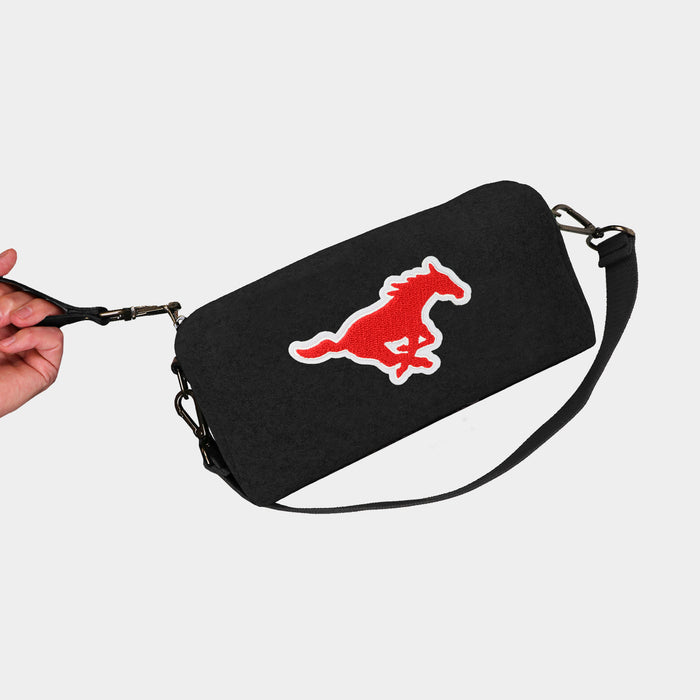 SMU Mustangs Pony Black Wool Locker Room Bag