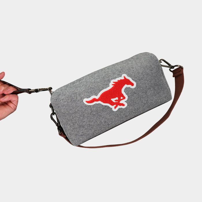 SMU Mustangs Pony Grey Wool Locker Room Bag