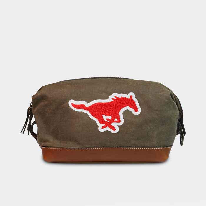SMU Mustangs Pony Pro Waxed Canvas Dopp Kit