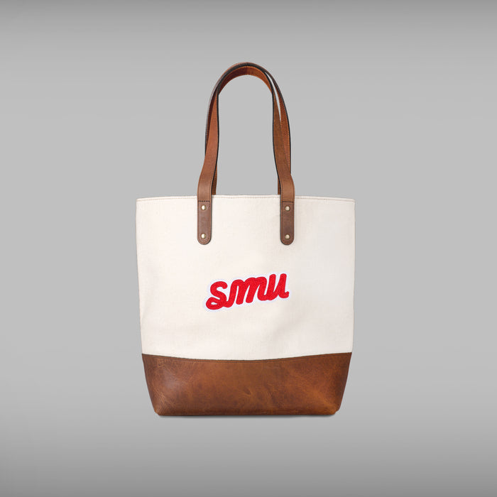 SMU Mustangs Vault "SMU" Cream Tote Bag