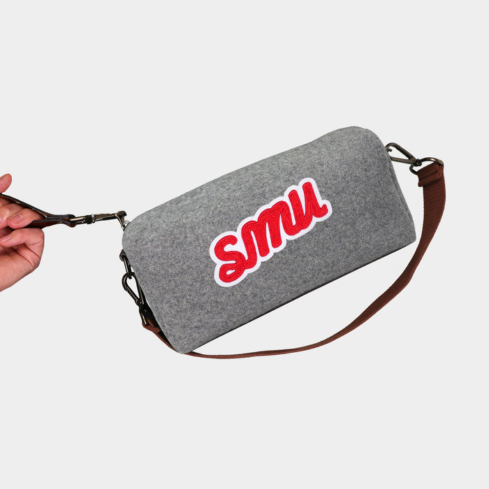 SMU Mustangs Vault "SMU" Grey Wool Locker Room Bag